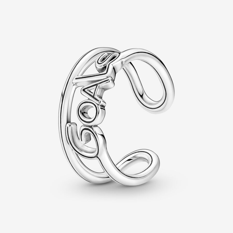 Sterling Silver Pandora ME Goals Open Statement Rings | TIYU35812