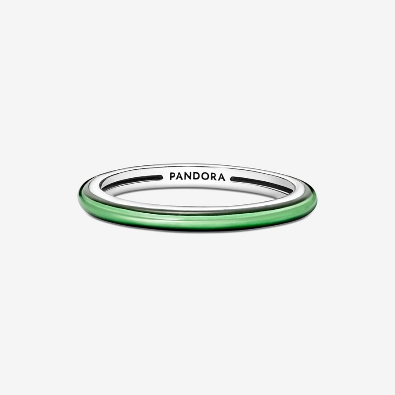 Sterling Silver Pandora ME Laser Green Stackable Rings | ZBOC79563