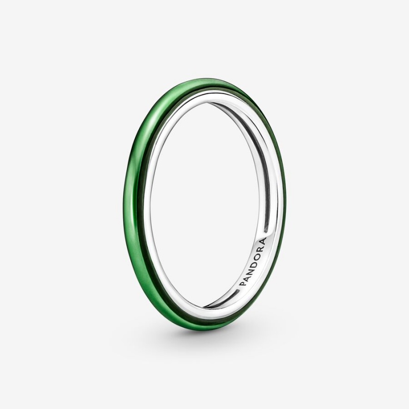 Sterling Silver Pandora ME Laser Green Stackable Rings | ZBOC79563