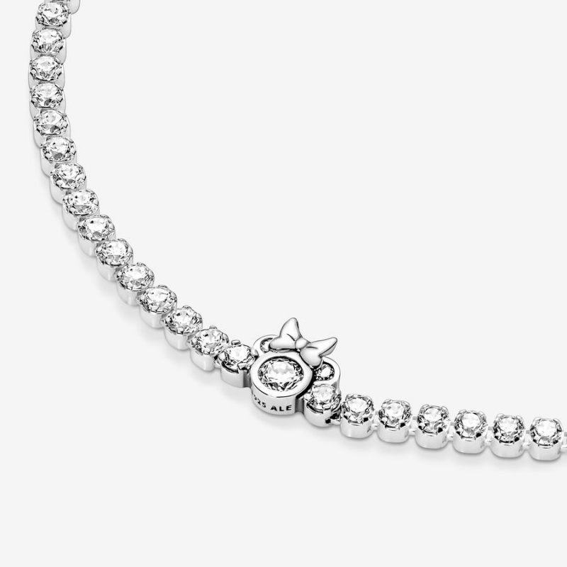 Sterling Silver Pandora Minnie Mouse Tennis Chain Bracelets | CBUF01869