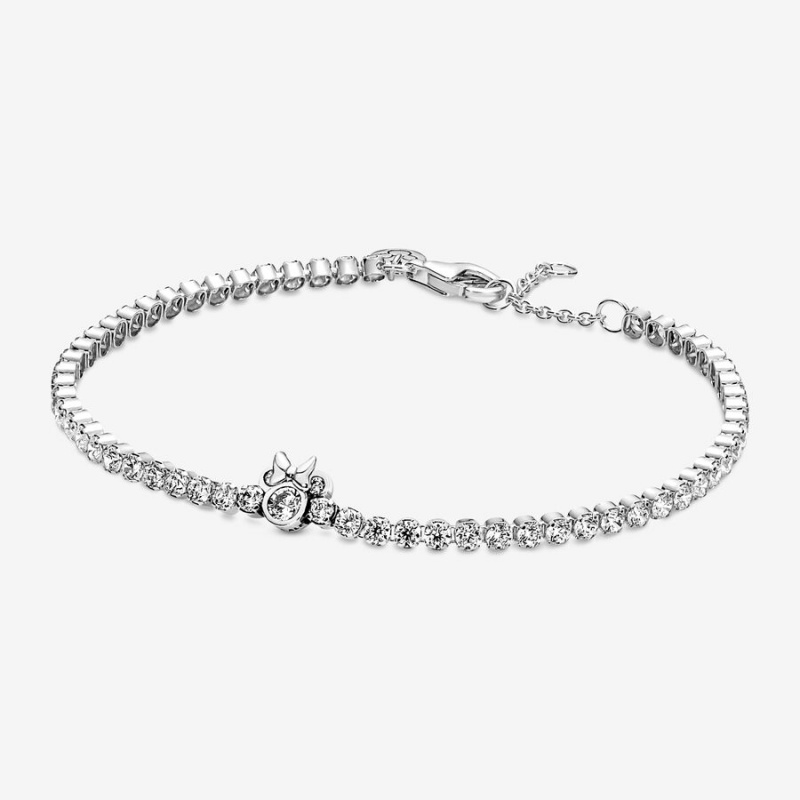 Sterling Silver Pandora Minnie Mouse Tennis Chain Bracelets | CBUF01869