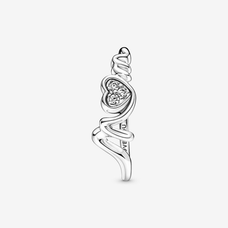 Sterling Silver Pandora Mom Pavé Statement Rings | PKOQ82163