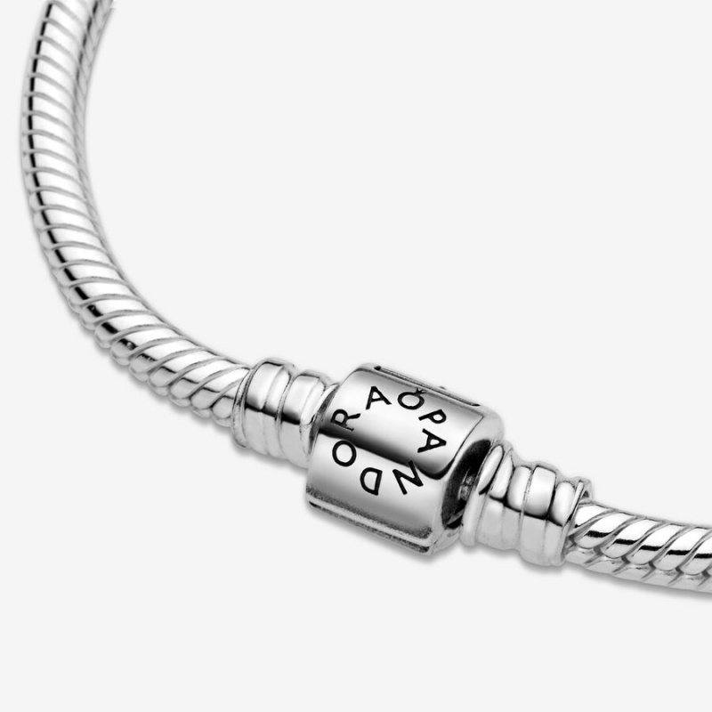 Sterling Silver Pandora Moments Barrel Clasp Snake Charm Holders | WELX19847