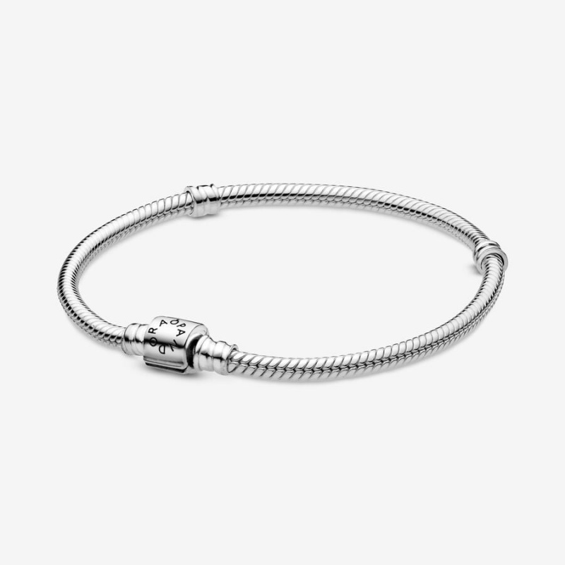 Sterling Silver Pandora Moments Barrel Clasp Snake Charm Holders | WELX19847