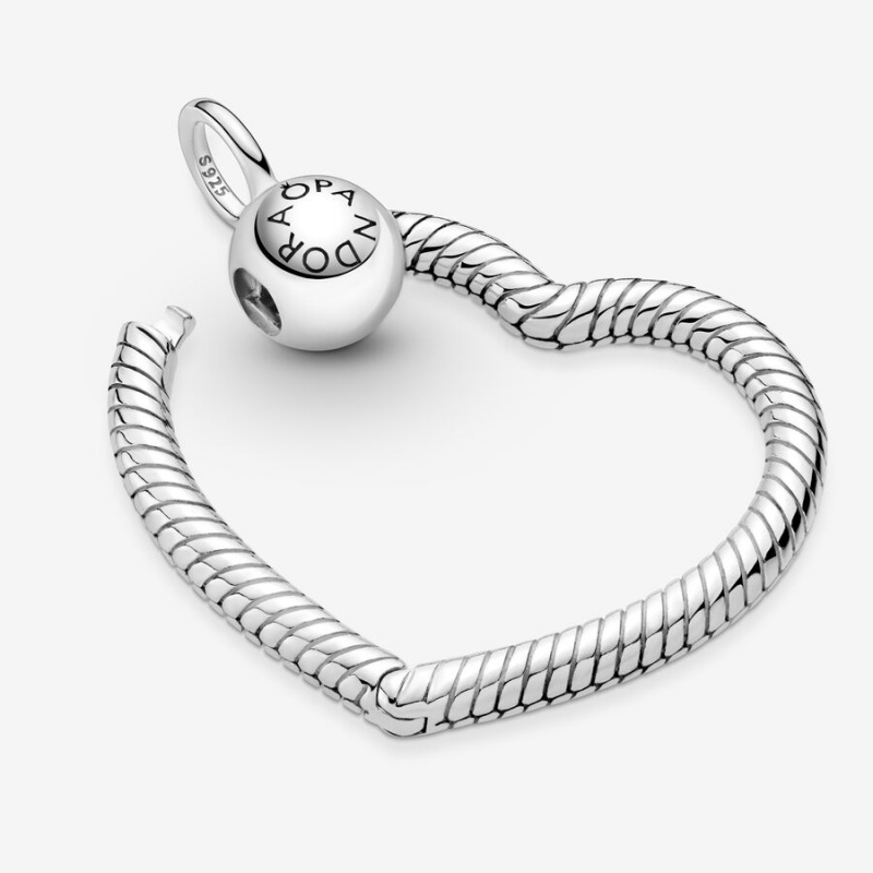 Sterling Silver Pandora Moments Heart Charm Holders | JYZD34876