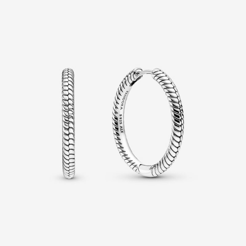 Sterling Silver Pandora Moments Hoop Earrings | UCZM56412