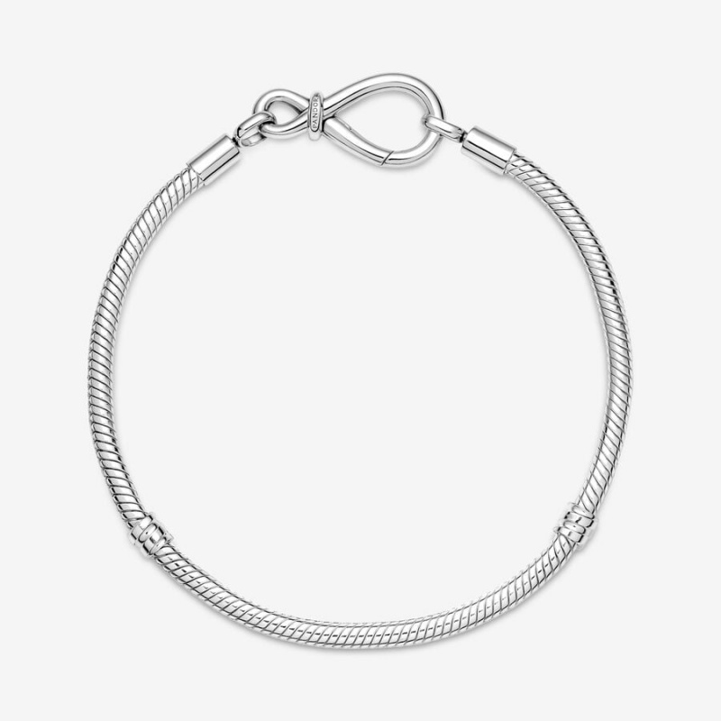 Sterling Silver Pandora Moments Infinity Knot Snake Charm Bracelets | LSTC76541