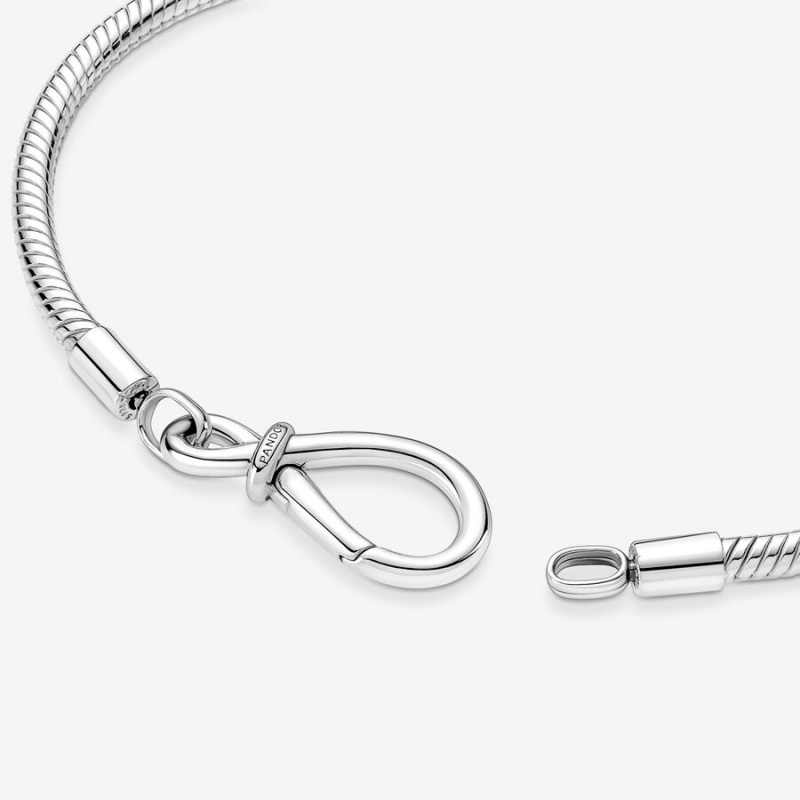 Sterling Silver Pandora Moments Infinity Knot Snake Charm Bracelets | LSTC76541