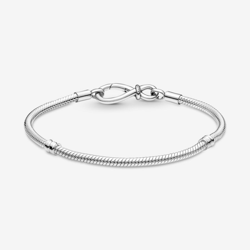 Sterling Silver Pandora Moments Infinity Knot Snake Charm Bracelets | LSTC76541