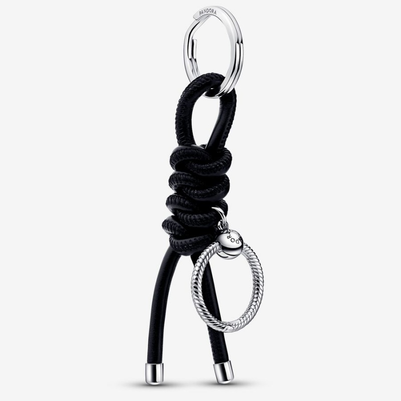 Sterling Silver Pandora Moments Leather-free Fabric Key Charm Holders | NUHL04837