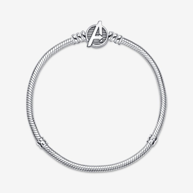 Sterling Silver Pandora Moments Marvel The Avengers Logo Clasp Snake Charm Holders | UIHT71842