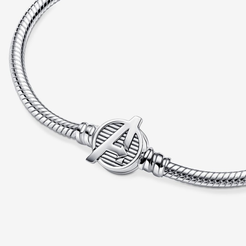 Sterling Silver Pandora Moments Marvel The Avengers Logo Clasp Snake Charm Holders | UIHT71842