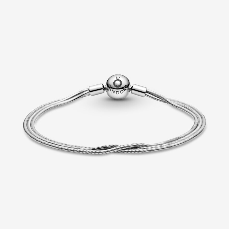 Sterling Silver Pandora Moments Multi Snake Charm Bracelets | TILE69408