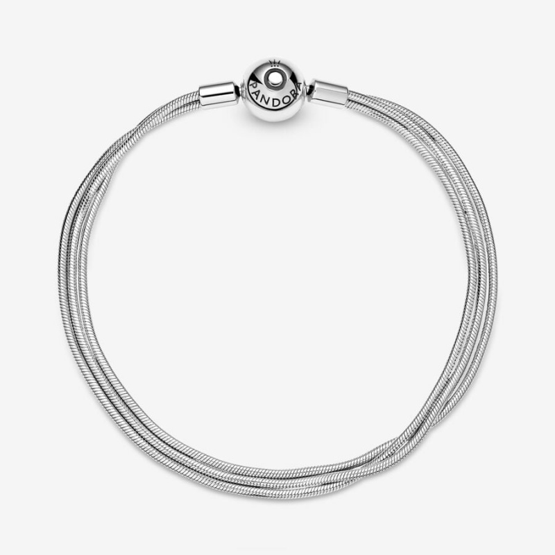 Sterling Silver Pandora Moments Multi Snake Charm Bracelets | TILE69408