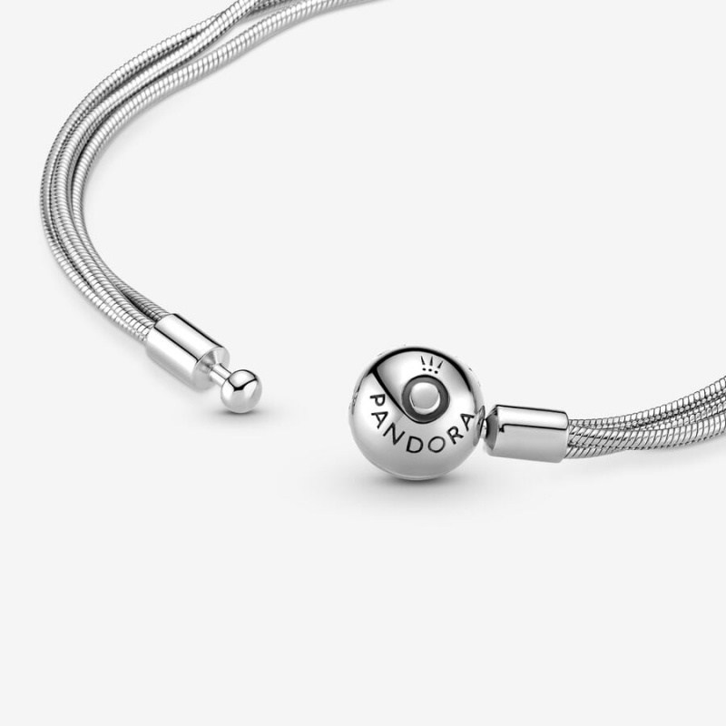 Sterling Silver Pandora Moments Multi Snake Charm Bracelets | TILE69408