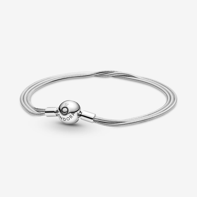 Sterling Silver Pandora Moments Multi Snake Charm Bracelets | TILE69408