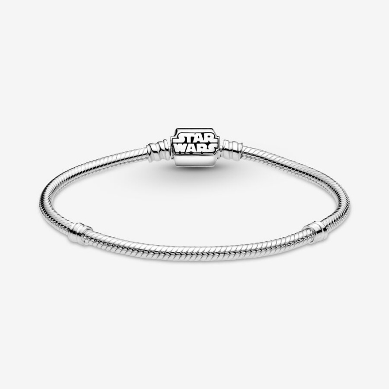 Sterling Silver Pandora Moments Star Wars Snake Clasp Charm Bracelets | OGPY42657