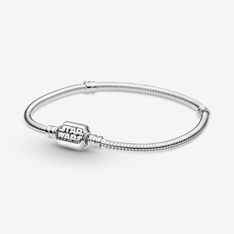 Sterling Silver Pandora Moments Star Wars Snake Clasp Charm Bracelets | OGPY42657