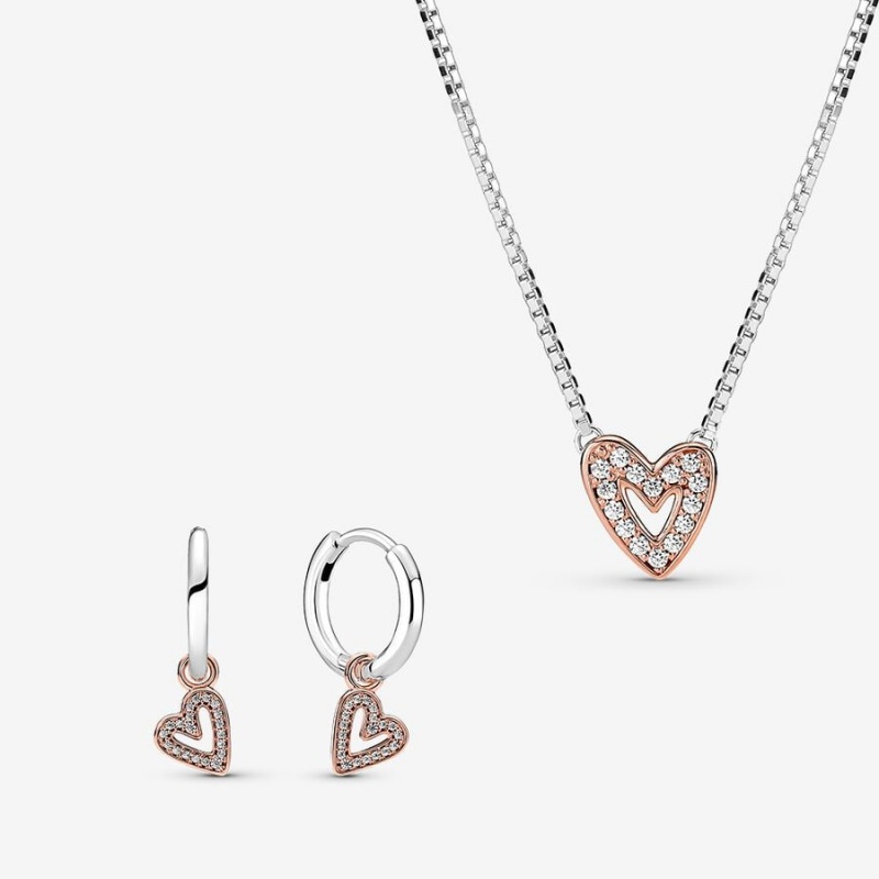 Sterling Silver Pandora Necklace & Earring Sets | UOYL41893