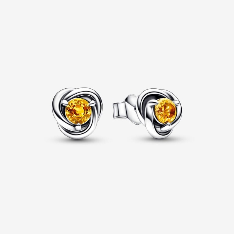 Sterling Silver Pandora November Honey Eternity Circles Stud Earrings | RNSZ03984