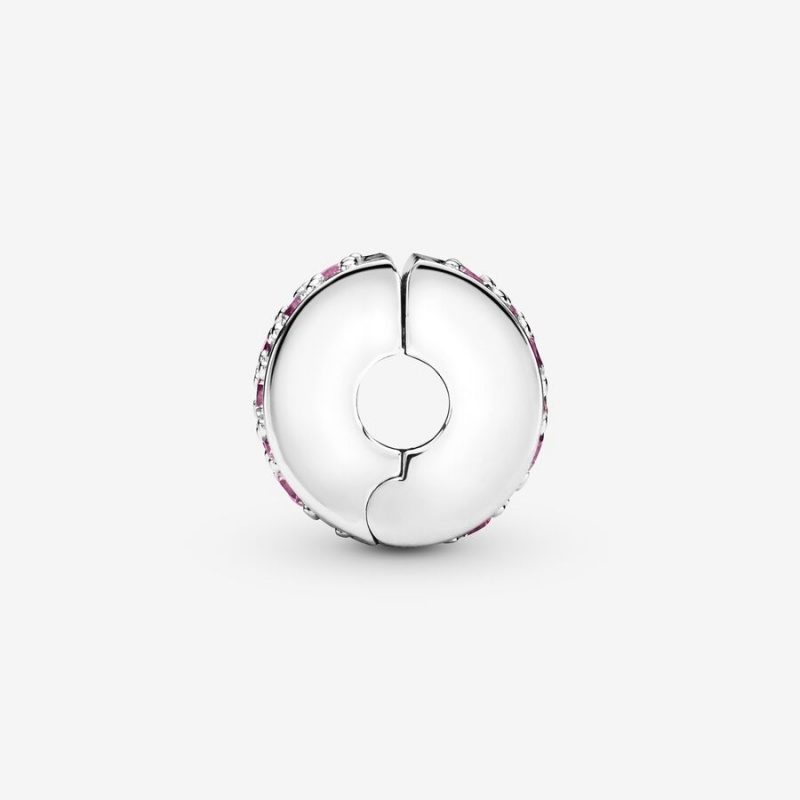 Sterling Silver Pandora Pink Pavé Clip Clips | OPLK02384