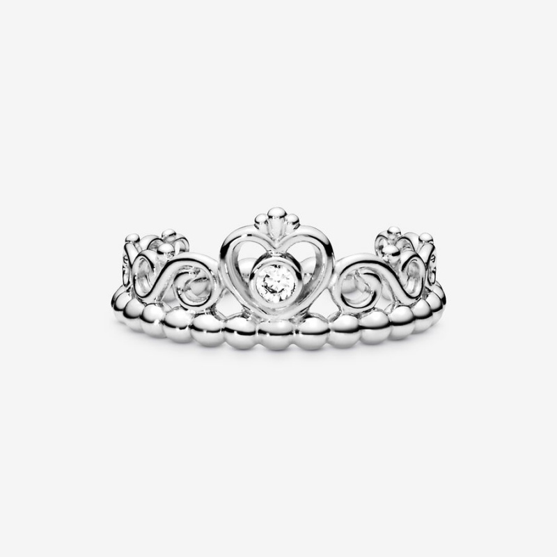 Sterling Silver Pandora Princess Tiara Crown Heart & Promise Rings | IRQZ38476