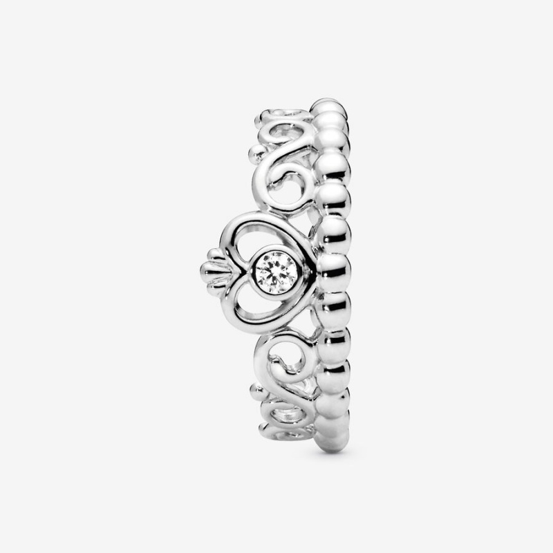 Sterling Silver Pandora Princess Tiara Crown Heart & Promise Rings | IRQZ38476