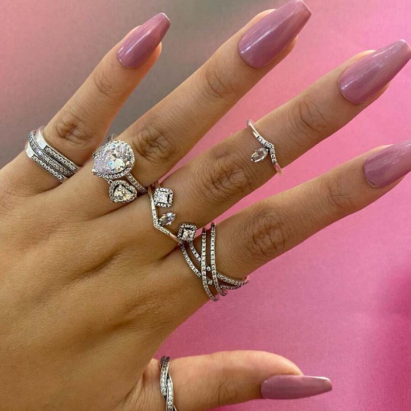 Sterling Silver Pandora Ring Sets | ERNI42695