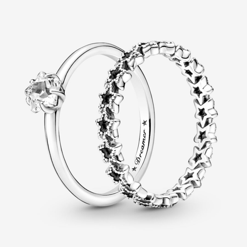 Sterling Silver Pandora Ring Sets | GROK75196