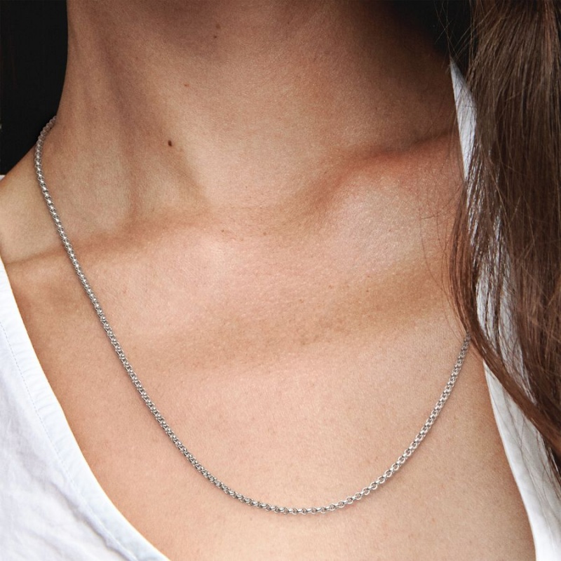 Sterling Silver Pandora Rolo Chain Necklaces | TXYH14596