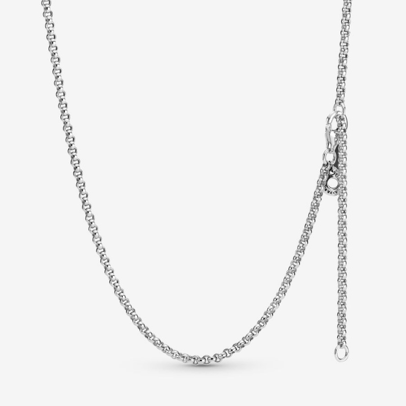 Sterling Silver Pandora Rolo Chain Necklaces | TXYH14596