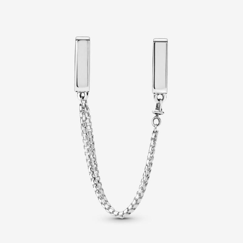 Sterling Silver Pandora Safety Clip Safety Chains | NHBU79180