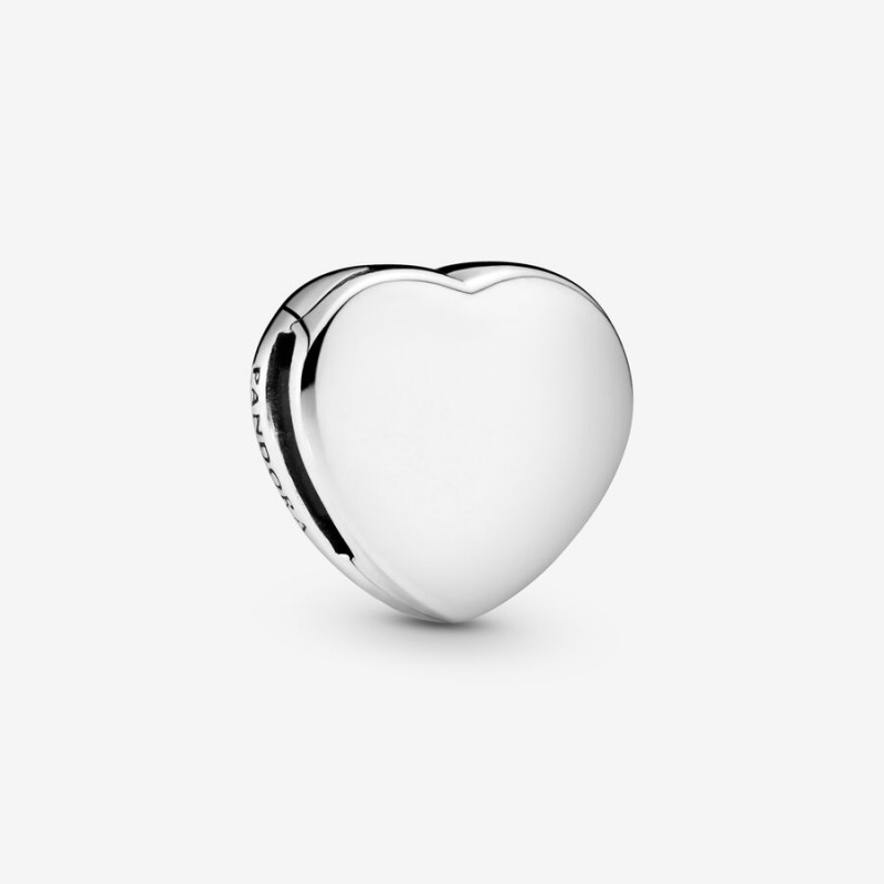 Sterling Silver Pandora Simple Heart Clip Clips | UDRO69185