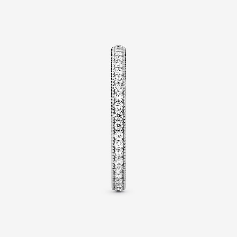 Sterling Silver Pandora Sparkle Band Rings | YXLZ64357