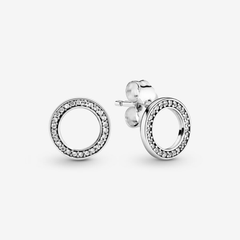 Sterling Silver Pandora Sparkling Circles Stud Earrings | ICZK30279