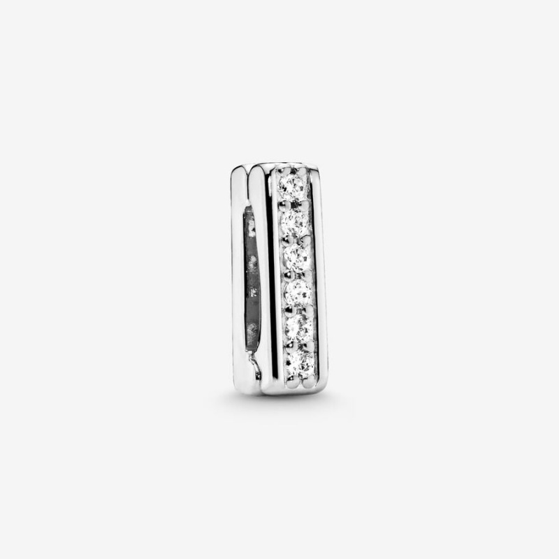 Sterling Silver Pandora Sparkling Clip Clips | IUKW58694