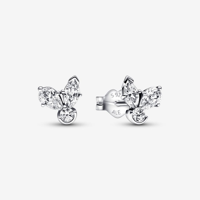 Sterling Silver Pandora Sparkling Herbarium Clusters Stud Earrings | MECA91328