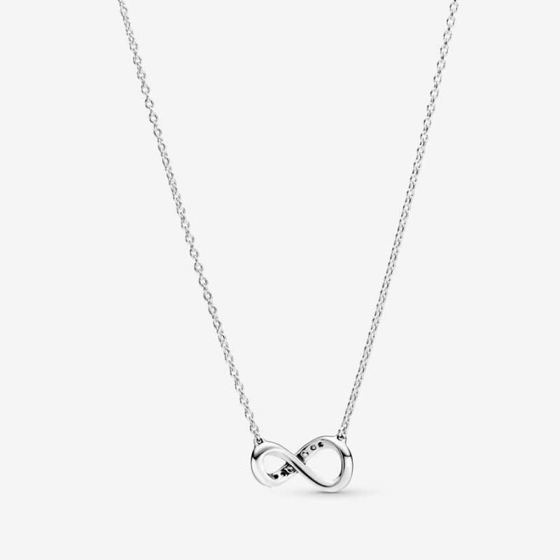 Sterling Silver Pandora Sparkling Infinity Collier Pendant Necklaces | UABV01587