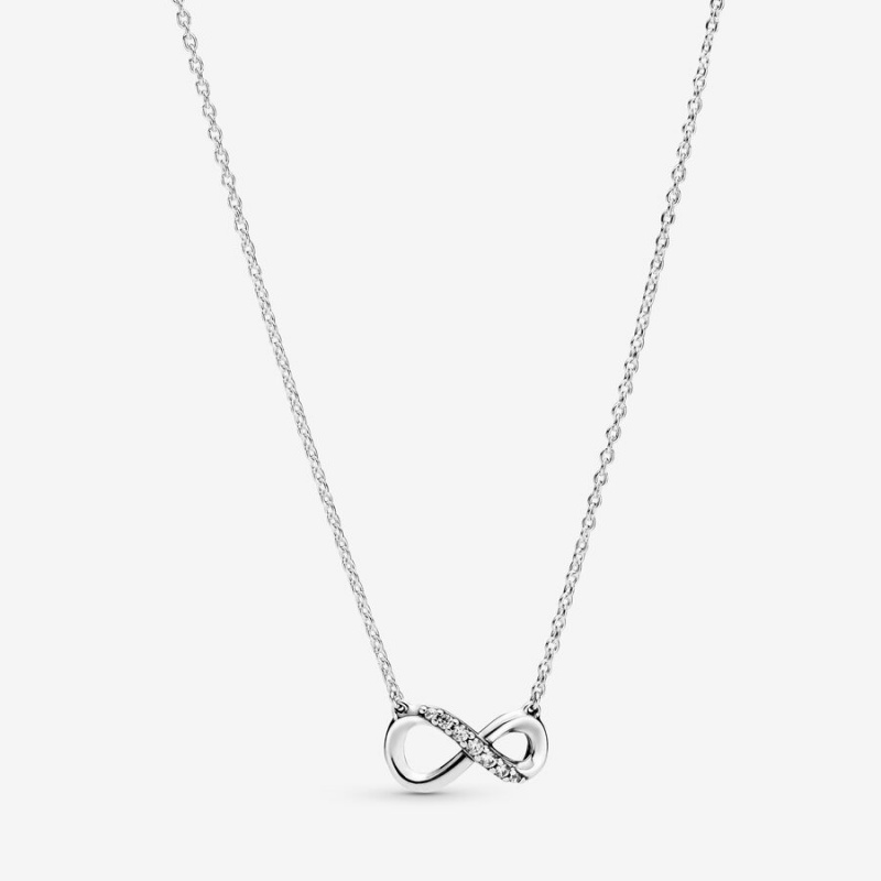 Sterling Silver Pandora Sparkling Infinity Collier Pendant Necklaces | UABV01587