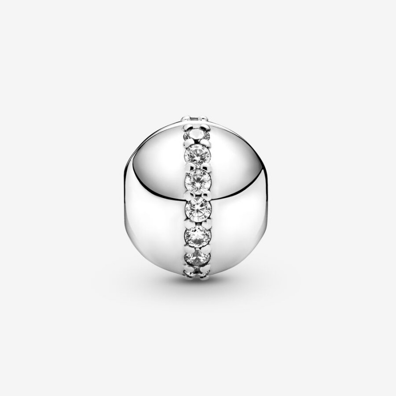 Sterling Silver Pandora Sparkling Line Clip Clips | HUQX50736