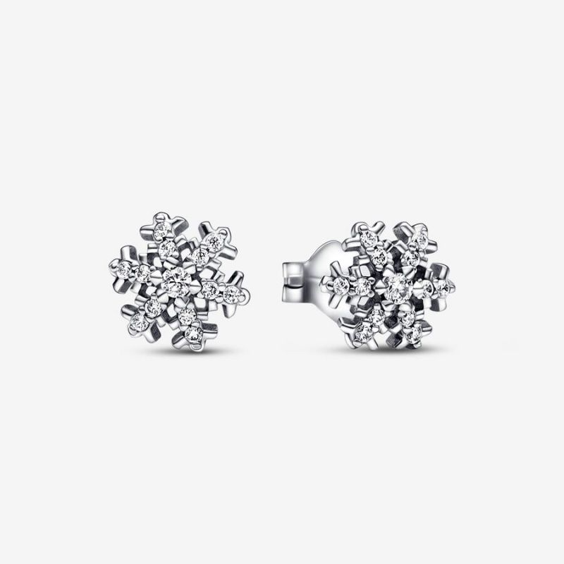 Sterling Silver Pandora Sparkling Snowflakes Stud Earrings | VMWJ56249