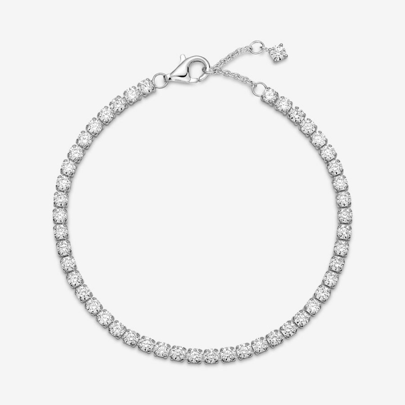 Sterling Silver Pandora Sparkling Tennis Non-charm Bracelets | QNHE50326