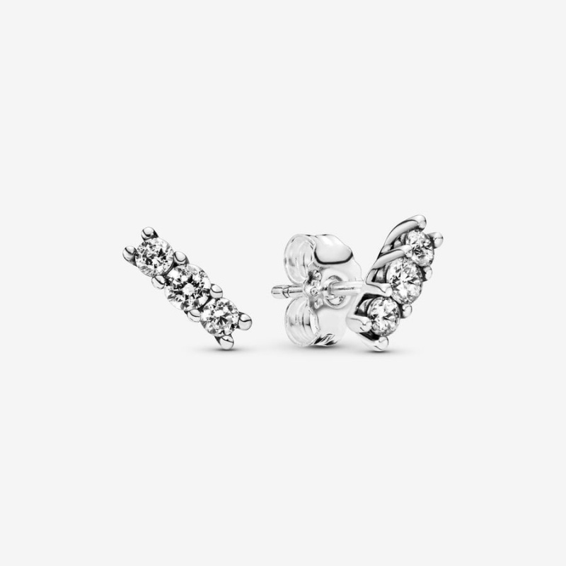 Sterling Silver Pandora Sparklings Stud Earrings | MFKU94618