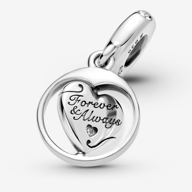 Sterling Silver Pandora Spinning Forever & Always Soulmate Dangle Dangle Charms | STFV69350