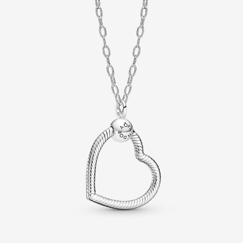 Sterling Silver Pandora Square Sparkle Halo Necklace Chain Necklaces | TBNU41876