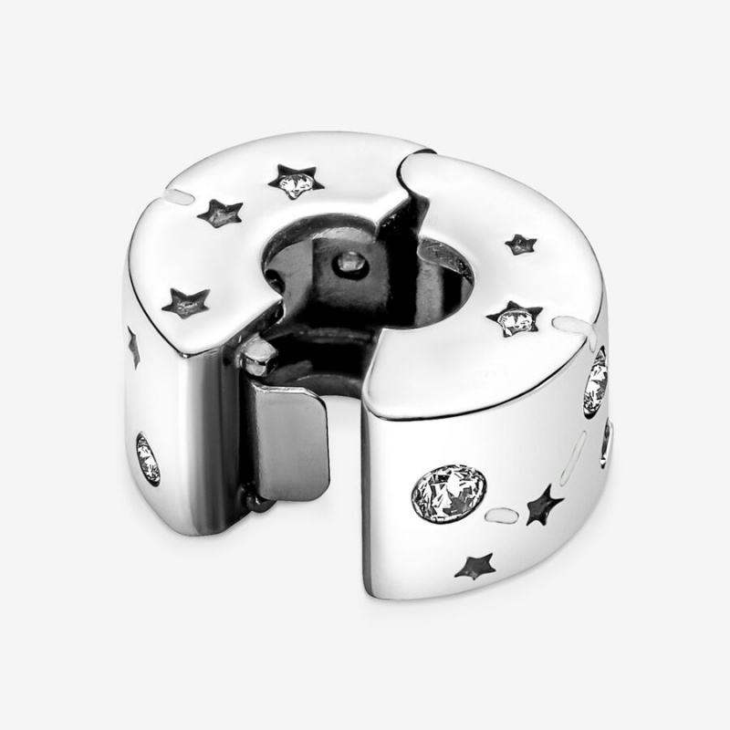 Sterling Silver Pandora Stars & Galaxy Clip Clips | UBLP39208