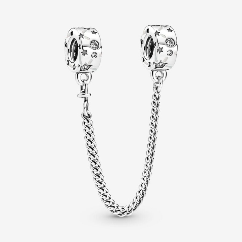 Sterling Silver Pandora Stars & Galaxy Safety Safety Chains | WXLE67431