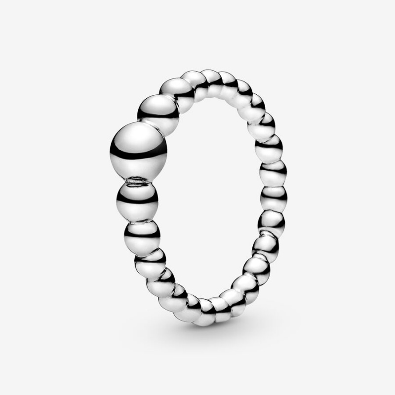 Sterling Silver Pandora String of Beads Stackable Rings | UGNC85371