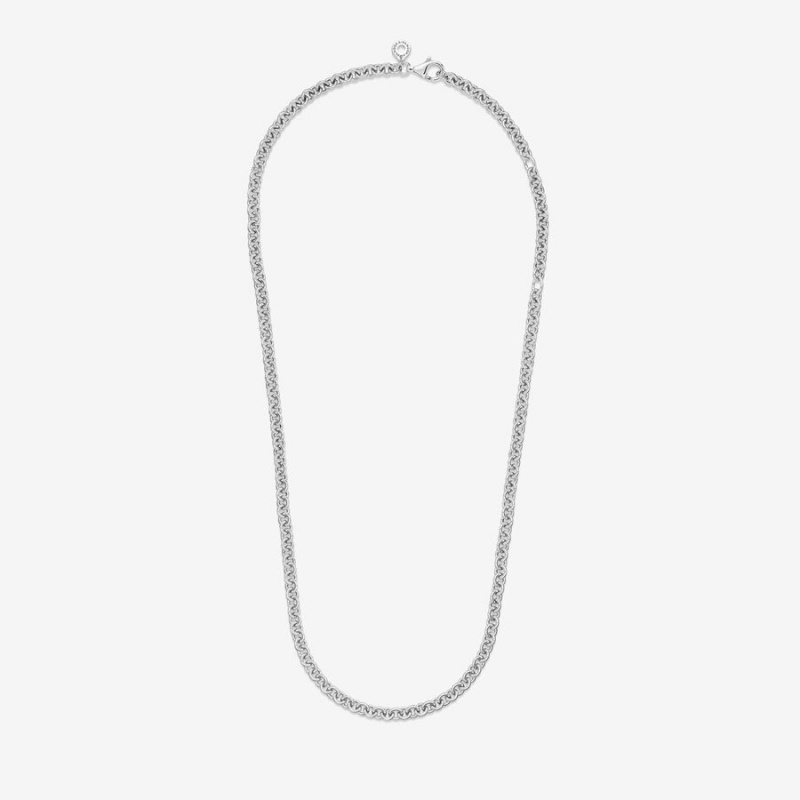 Sterling Silver Pandora Thick Cable Chain Necklaces | FQBD39281