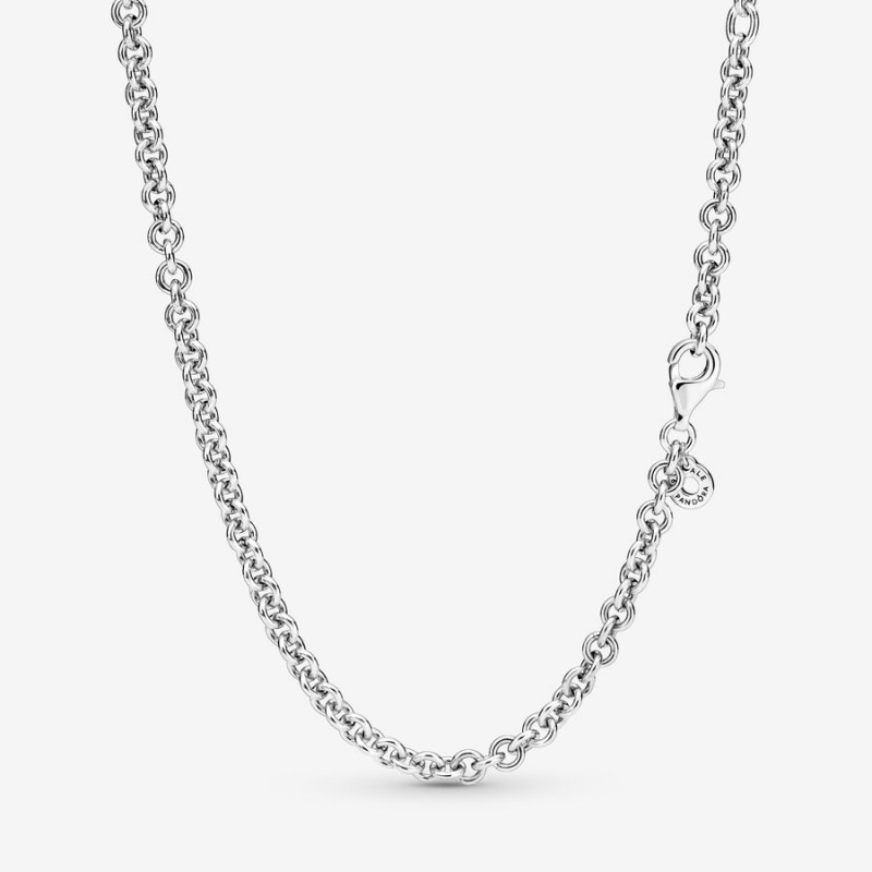 Sterling Silver Pandora Thick Cable Chain Necklaces | FQBD39281